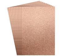 Belle Vous Papier Rose Gold A4 (Lot de 24) - Papier 120g /m² - Papier Cartonne Rose Gold Pailleté Premium 29,5 x 21 cm - Pour Scrapbooking, Travaux Manuels, Mariage/Fêtes et Confection de Cartes