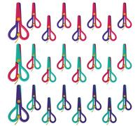 Belle Vous Paquet de 24 Ciseaux de Sécurité - Couleurs Assorties - Ciseaux Arrondis de 12,5 cm - Droitiers et Gauchers - Ciseaux pour Art Plastique et Travaux Manuels pour Écoliers