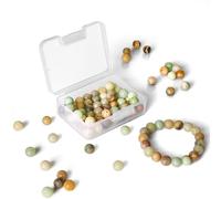 Belle Vous Perle Pierre Naturelle Ronde Amazonite avec Boîte de Rangement (Lot de 100) - 8,6 mm Pierre Naturelle pour Bijoux et Bracelets en Cristal Thérapeutique/Énergique