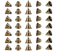 Belle Vous Petite Clochette Vintage Bronze (Lot de 35) - Mini Clochette 40 x 35 mm - Cloche en Bronze pour Porte Clé Clochette, Bricolage, Décorations, Noël, Mariage, Bijoux, Carillon et Chien