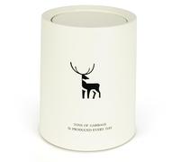 BELLE VOUS Petite Poubelle avec Motif de Cerf - Poubelle en Plastique 12 litres avec Couvercle Rabattable - Idéale pour Le Recyclage - Maison - Cuisine - Chambre à Coucher - Bureau