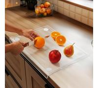 Belle Vous Planche à Découper Transparente avec Rebord - Plastique Acrylique Transparent - Planche a Decouper Antidérapante - Billot Protection Plan de Travail Cuisine - 33 x 42,5cm