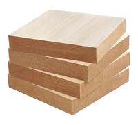 Belle Vous Plaque Bois Brut Carrée (Lot de 4) - L15 x l15 x H2,5 cm - Plaque en Bois Naturelle Épaisse - À Sculpter, Décorer la Maison, Bricolage, Art, Artisanat, Peinture et Gravure