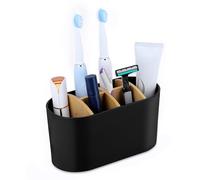Belle Vous Porte-Brosse à Dents avec Séparateurs en Bambou - Pot de Rangement pour Brosse a Dent et Dentifrice - Porte Brosse à Dents Familial en Bois - Accessoire de Salle de Bain