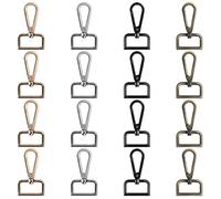 Belle Vous Porte Clef Mousqueton en Métal avec Anneau en D (Lot de 16) - 26 mm de Large - Attache Clé Métallique Pivotant pour Cordon, Bijoux, Sacs à Main, Couture et Artisanat