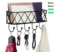 BELLE VOUS Porte Clef Mural & Courrier avec 5 Crochets - Boite a Clef Decorative/Trieur de Lettres - Porte Clés Mural en Métal pour Maison, Entrée, Hall d’Entrée, Salon ou Vestiaire