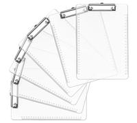 Belle Vous Porte Document en Plastique avec Clip en Métal - Lot de 6x Porte Bloc avec Pince pour 80 Feuilles Papiers Formulaires - Support Feuille A4