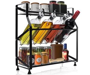 BELLE VOUS Porte Epices Cuisine à 3 Niveaux - Rangement Epices Cuisine en Fer sur Pied - Etagere a Epices et Herbes Noire - Idéal pour les Armoires, les Comptoirs et les Placards