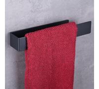 Belle Vous Porte Serviette Adhesif Salle de Bain/Cuisine - 22 cm - Porte Serviette Murale Noir - Acier Inoxydable Anti Rouille - Porte Serviette sans Percage