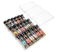 BELLE VOUS Rangement Epices Tiroir à 3 Niveaux en Plastique (Lot de 2) - Presentoir a Epices Incliné Ajustable pour Placards et Tiroirs - Pour Sel, Épices, Vitamines et Suppléments