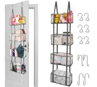 BELLE VOUS Rangement Suspendu Porte avec 4 Poches Transparentes - Rangement Suspendu Tissu & PVC pour Chambre, Enfant, Placard ou Salle de Bain - Rangez Jouets, Cosmétiques, Couches & Plus