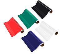 Belle Vous Rouleau Papier Vinyl Autocollant Blanc, Rouge, Vert, Bleu & Noir - 30 cm x 3 m - Vinyle Autocollant Permanent pour Loisirs Créatif, Cameo - Papier Adhesif pour Meuble Cuisine et Voiture