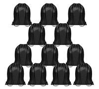 BELLE VOUS Sac de Gym à Cordon Noir (Lot de 12) - 42 x 35 cm - Sac a Dos Cordon pour le Sport, le Rangement, les Voyages et la Natation - Gym Sac Unisexe pour Hommes, Femmes, Adultes et Enfants