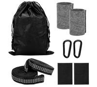 BELLE VOUS Sangles pour Hamac et Balancoire - Sangle pour Support Hamac Exterieur - Attache avec Crochet Mousqueton - Kit de Fixation Hamacs sur Arbre - Supporte Jusqu’à 500kg