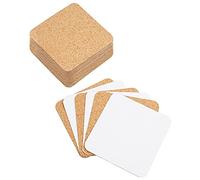 BELLE VOUS sous Verre Liege Autocollant (Lot de 50) - 9,5 x 9,5 cm - Plaques Carrées en Liège Adhesif - Mini Carreaux pour Panneau de Liege Mural, sous-Verres, et Projets Artisanaux