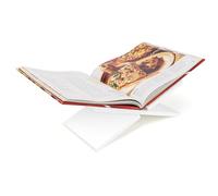 Belle Vous Support de livre en acrylique blanc - Chevalet de présentation pour livre de cuisine, recettes, manuels et magazines - pour table basse ou comptoir de cuisine
