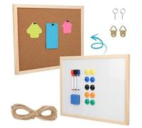 Belle Vous Tableau Blanc en Liège Effaçable - 42 x 32,5 cm - Équipement Complet - Stylos - Punaises - Aimants - Effaceur - Tableau d’Affichage Double Face - Bureau - Maison - École