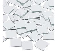 Belle Vous Tile Mirror (Pack Of 50) - 7.3cm - Small Square Mosaic Mirror For Crafts, Wall & Interior Decoration Bedroom & Living Room