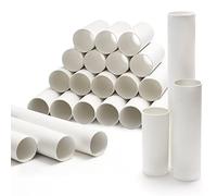 Belle Vous Tube Carton Blanc pour Loisirs Créatifs (Lot de 24) - 10, 15 & 25 cm - Rouleau Papier Kraft Épais et Vide - Rouleau Carton pour Créations Artistiques, Activités et Projets en Classe