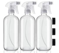 Belle Vous Vaporisateur Vide Réutilisable en Verre Transparent (Lot de 3) - Pulverisateur Vide 500 ml - Bouteille Spray 2 Réglages pour Produits de Nettoyage, Aromathérapie et Huiles Essentielles