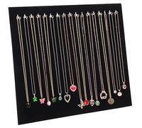 BELLE VOUS Velours Noir Porte Collier Chaine Bijoux - 37 x 30cm - Présentoir Organisateur de Colliers avec 17 Crochets - Porte Collier pour la Maison ou le Commerce de Détail