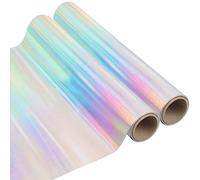BELLE VOUS Vinyle Adhesif Holographique (2 x Rouleau) - 1,5 m x 30 cm - Vynile Decoratif Opal Arc-en-Ciel pour l’Artisanat, Panneaux, Scrapbooking, Silhouette Cameo, Collages et Décalcomanies