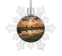 Belle vue des Pays-Bas Flocon de neige Décorations de sapin de Noël Décorations de Noël Flocons de neige Ornements de Noël Flocon de neige Ornements de Noël à suspendre pour les vacances de Noël et