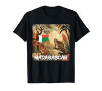 Belle Vue sur la Nature de Madagascar avec graphisme de lémuriens T-Shirt