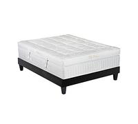 BELLECOUR Ensemble Lit 2 Places 140x190 - Matelas Mémoire de Forme 33 cm Empereur + Sommier à Lattes en Bois - Fabrication Française