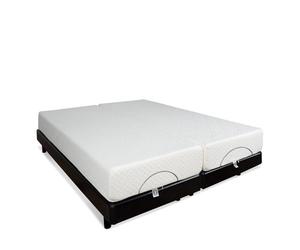 BELLECOUR Ensemble Sommier Électrique + Matelas Mémoire de Forme 21 cm 2 Places 2 x 70x190 cm (ou 140x190 cm) - Tête & Pieds relevables et télécommande Filaire - Fabriqué en France