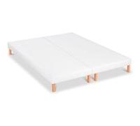 LITERIE - Jeu de 2 sommiers tapissiers CAPUCINE 2x90x200 cm - Epaisseur 13 cm - Blanc (pieds inclus)