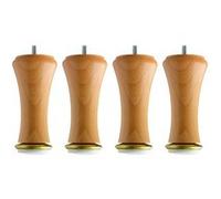 LITERIE - Jeu de pieds de lit diabolo en bois vernis Hauteur 17 cm (lot de 4)