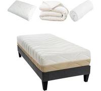 BELLECOUR LITERIE - Pack Prêt à dormir LEMAN 90x200 cm - Matelas Mousse hypersoft + Sommier + Accessoires