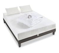 BELLECOUR LITERIE - Pack Prêt à dormir VOSGES 90x200 cm - Matelas Mousse Haute Densité + Sommier + Accessoires