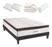 BELLECOUR LITERIE - Pack Prêt à dormir ZERMATT 140x190 cm - Matelas Mémoire de forme + Sommier + Accessoires