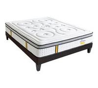 LITERIE - Pack REINA 2.0 140x190 cm - Matelas Ressorts ensachés + Sommier Bois + Protège matelas anti punaise