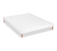 LITERIE - Sommier tapissier CAPUCINE 90x200 cm - Epaisseur 13 cm - Blanc (pieds non inclus)