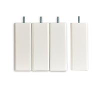 BELLECOUR Lot de 4 Pieds de Lit en Bois Certifié PEFC et Made in France Literie | Couleur Blanc | Design Carré | Hauteur 20 cm | Tige Filetée Standard 8 mm | Compatible avec la majorité des sommiers