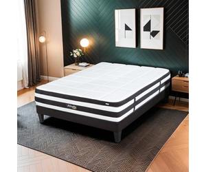 BELLECOUR Matelas Fontainebleau 140x190 cm Literie | Ressorts ensachés + mémoire de Forme | 25 cm épaisseur | Accueil progressif, Soutien Ferme | Fabrication UE