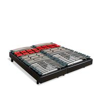 BELLECOUR LITERIE - Jeu de 2 sommiers électriques BODYSOFT 160x200 cm - Lattes & Plots Noir