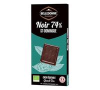 BELLEDONNE - Tablette chocolat noir 74% Grand cru St Domingue 100g - Vente à l'unité - meilleure offre