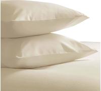 Belledorm Set de housses de coussin en coton peigné, 2 pièces BM306 (taille unique) (couleur crème)