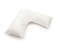 Belledorm Taie d'oreiller blanche en forme de V avec boutons-pression - Percale 200 fils - Grossesse, maternité, soutien orthopédique