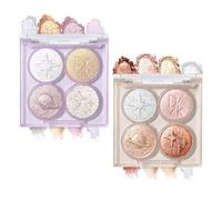 BelleFlair 2 pièces Palette de fards à paupières pailletés, Ombre à paupières holographique duochrome, Palette d'ombres à paupières crème métalliques, Relief étoile et planète, Ombre à paupières
