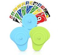 BelleFlair 2er Set Porte-Cartes pour Enfants, Porte-Cartes Bleu et Vert pour Jeux comme UNO, Support de Cartes pour Petites Mains, Accessoires pour soirée Jeux en Famille