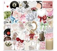 BelleFlair 52 Pièces Autocollants Esthétiques, Autocollants Vinyle pour Kindle, Bouteille d'eau, Ordinateur Portable, Journal, Autocollant Valise et Scrapbooking