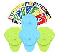BelleFlair Ensemble de 4 Supports pour Cartes à Jouer Enfants, Supports Bleus et Verts pour Jeux comme UNO, Accessoires Soirée Jeux en Famille