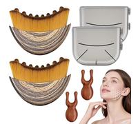 BelleFlair Lot de 2 brosses lymphatiques visage pour contour et drainage lymphatique, brosse visage comme brosse à sec avec masseur facial en bois, brosse spécialement conçue pour massage facial et