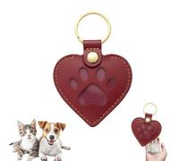BelleFlair Porte-clés Cadeau en Cuir Patte de Chien en Forme de cœur, Charmant Souvenir de Poils d'animaux, Souvenir Porte-clés Patte, Souvenir pour Chat ou Chien décédé (Marron)