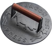 Bellemain Presse à griller, presse à bacon en fonte avec poignée en bois, presse ronde de 21,5 cm de diamètre